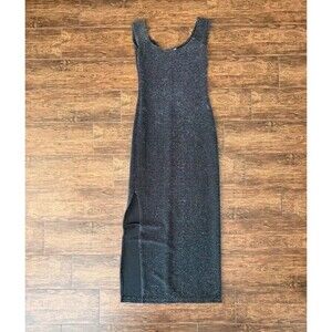 Explosion Black Sparkle Maxi Dress with Side Slit